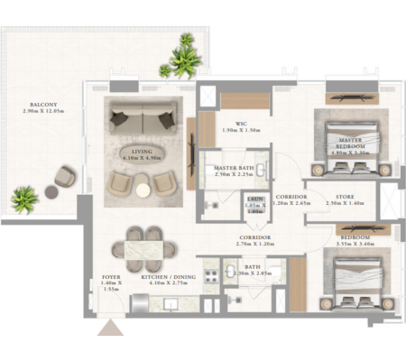 2 BEDROOM TYPE 1