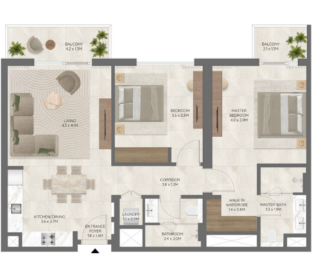 2 BEDROOM TYPE C.2