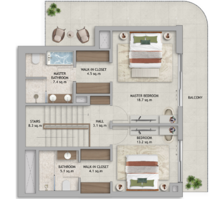 Duplex type 3 upper level