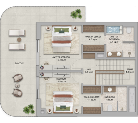 duplex type 1 upper level