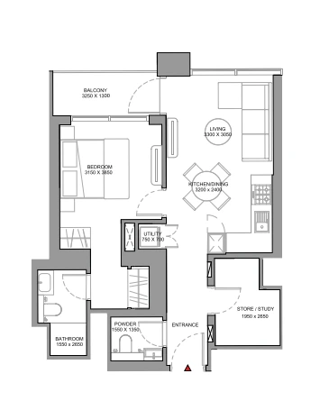 1 Bedroom Apartment type 2